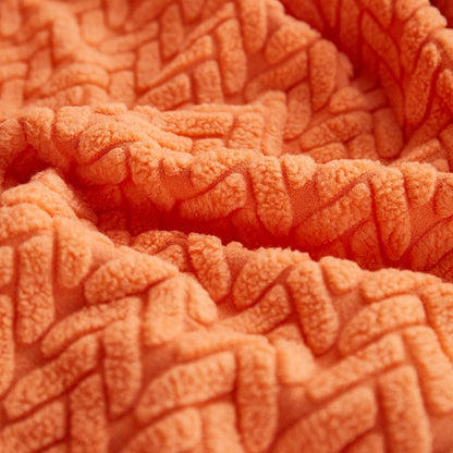 Arancione - Fodera in pile per cuscini di divano - Motivo Wool