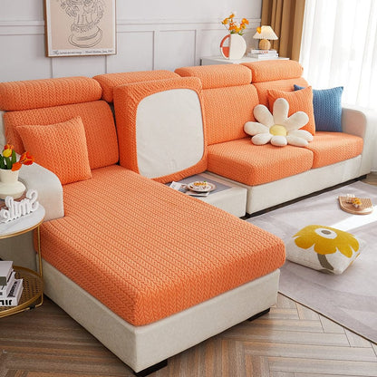 Arancione - Fodera in pile per cuscini di divano - Motivo Wool