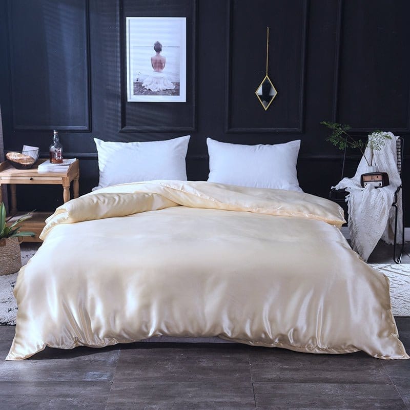 Beige chiaro type satin - Drap Fodera / Copripiumino / 2 taies d'oreiller