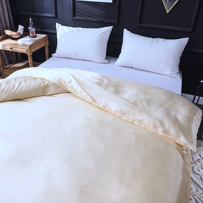 Beige chiaro type satin - Drap Fodera / Copripiumino / 2 taies d'oreiller