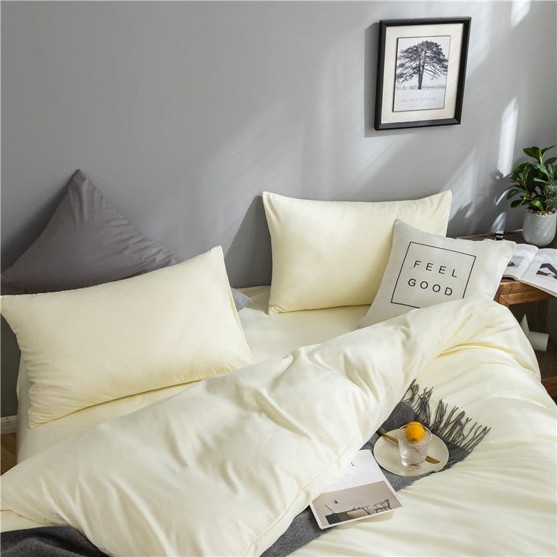 Bianco panna - Drap Fodera / Copripiumino / 2 taies d'oreiller