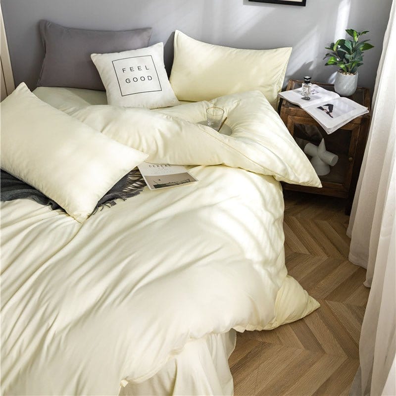 Bianco panna - Drap Fodera / Copripiumino / 2 taies d'oreiller