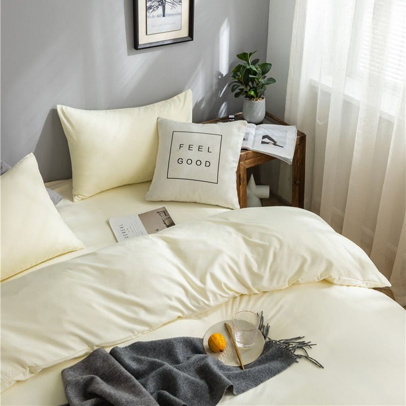 Bianco panna - Drap Fodera / Copripiumino / 2 taies d'oreiller