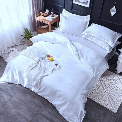 Bianco type satin - Drap Fodera / Copripiumino / 2 taies d'oreiller