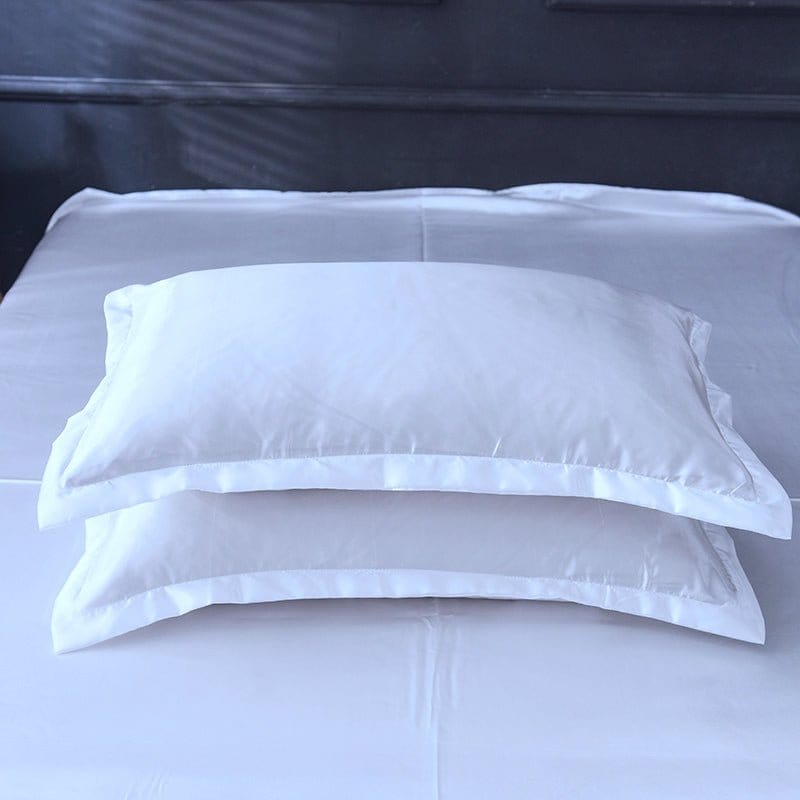 Bianco type satin - Drap Fodera / Copripiumino / 2 taies d'oreiller