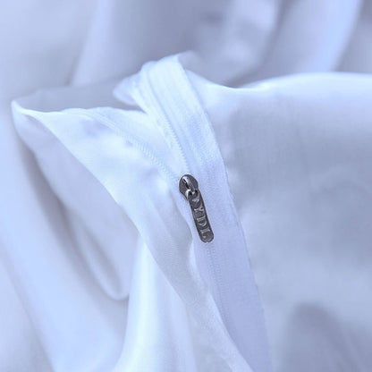 Bianco type satin - Drap Fodera / Copripiumino / 2 taies d'oreiller