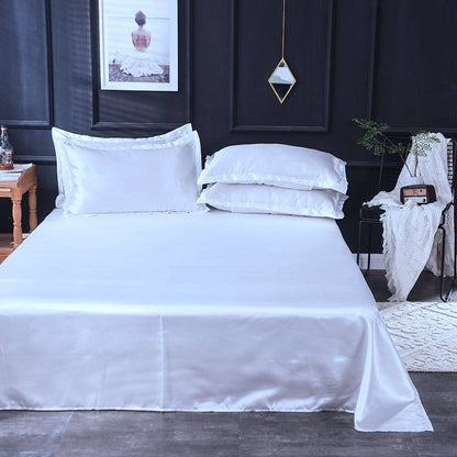 Bianco type satin - Drap Fodera / Copripiumino / 2 taies d'oreiller