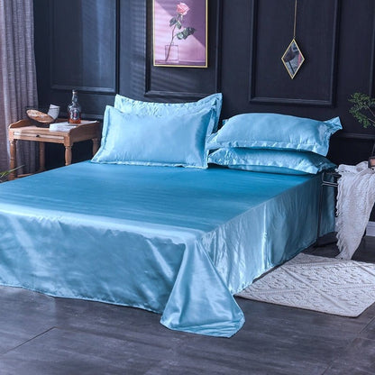 Azzurro cielo type satin - Drap Fodera / Copripiumino / 2 taies d'oreiller