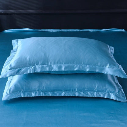 Azzurro cielo type satin - Drap Fodera / Copripiumino / 2 taies d'oreiller