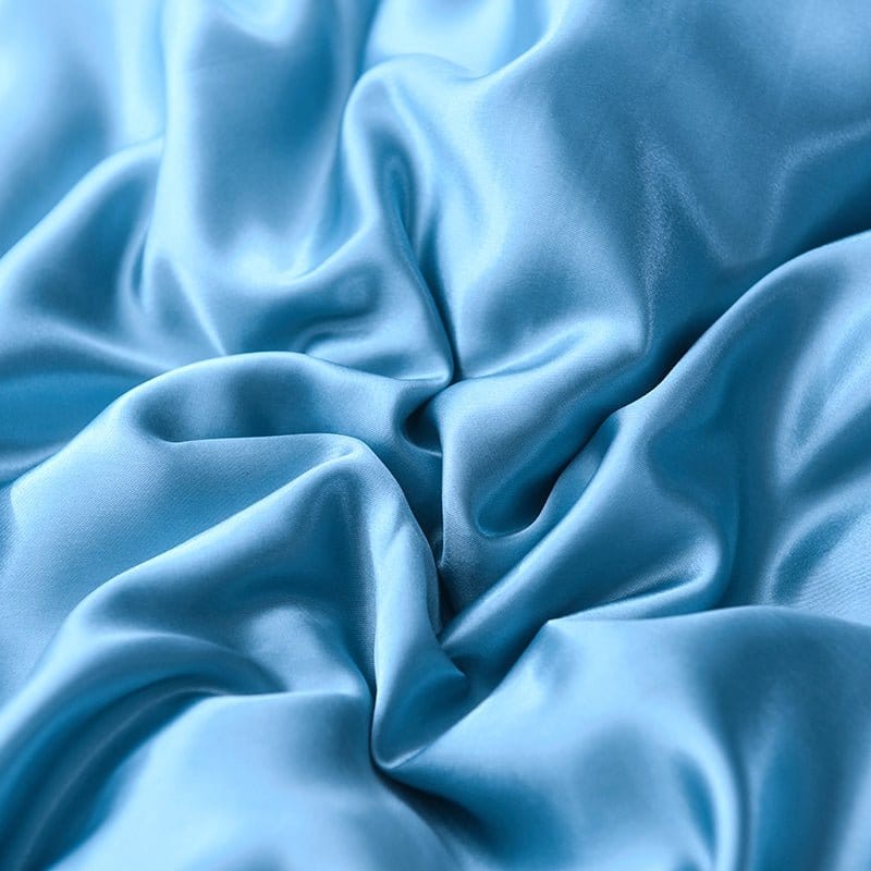 Azzurro cielo type satin - Drap Fodera / Copripiumino / 2 taies d'oreiller