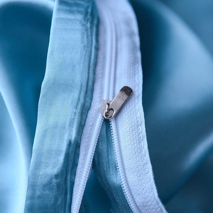 Azzurro cielo type satin - Drap Fodera / Copripiumino / 2 taies d'oreiller