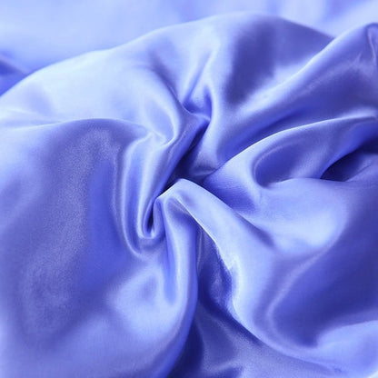 Blu lavande type satin - Drap Fodera / Copripiumino / 2 taies d'oreiller