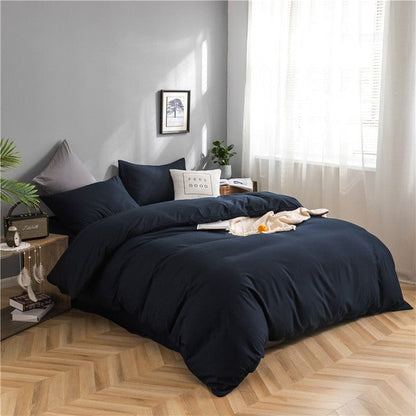 Blu marine - Drap Fodera / Copripiumino / 2 taies d'oreiller