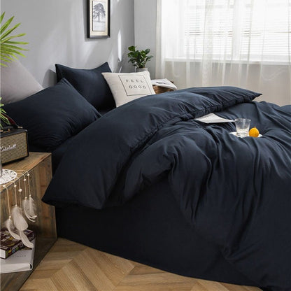 Blu marine - Drap Fodera / Copripiumino / 2 taies d'oreiller
