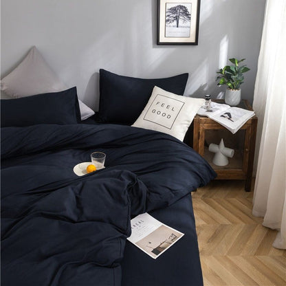 Blu marine - Drap Fodera / Copripiumino / 2 taies d'oreiller