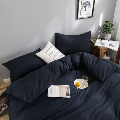 Blu marine - Drap Fodera / Copripiumino / 2 taies d'oreiller