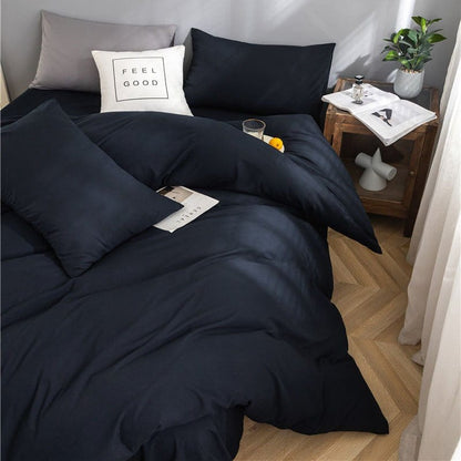 Blu marine - Drap Fodera / Copripiumino / 2 taies d'oreiller