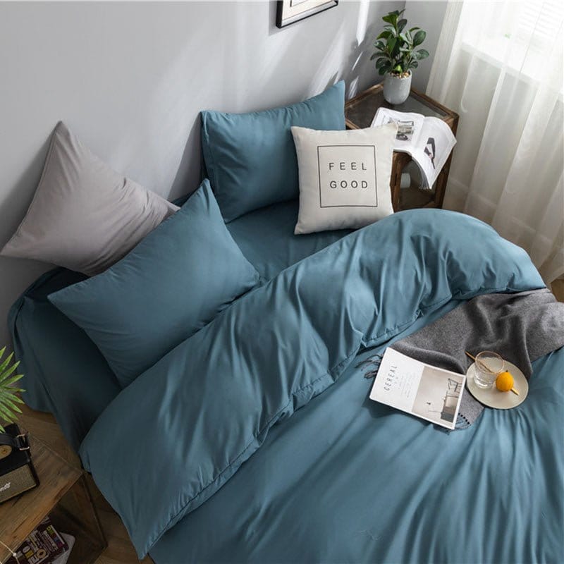 Blu persan - Drap Fodera / Copripiumino / 2 taies d'oreiller