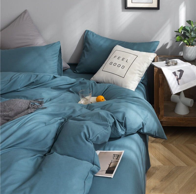 Blu persan - Drap Fodera / Copripiumino / 2 taies d'oreiller
