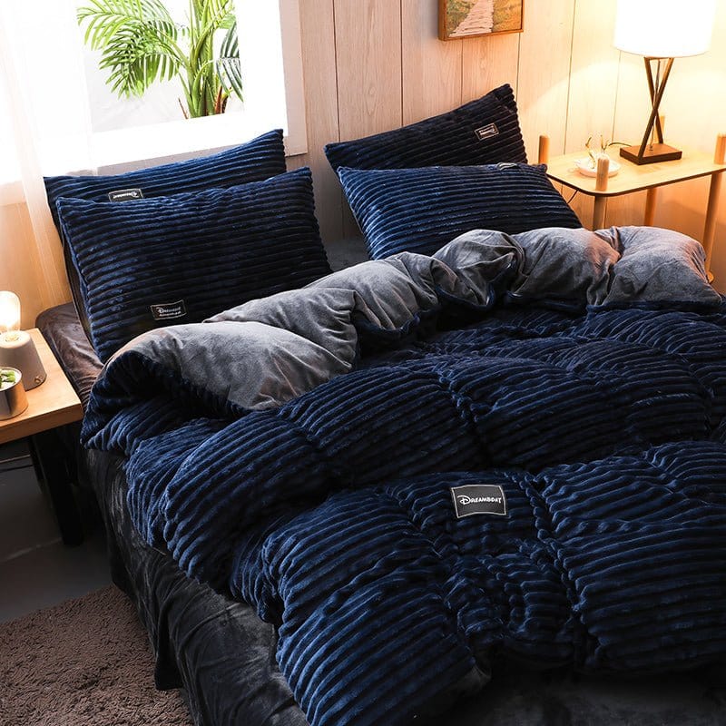 Blu marine Velluto - Drap Fodera / Copripiumino / Taies d'oreiller