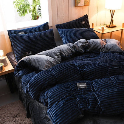 Blu marine Velluto - Drap Fodera / Copripiumino / Taies d'oreiller
