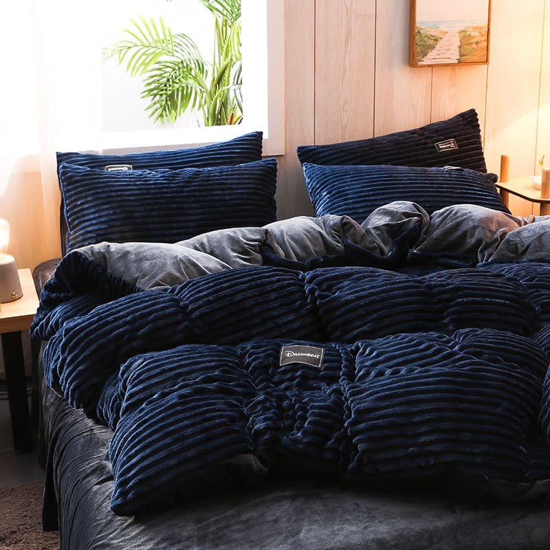 Blu marine Velluto - Drap Fodera / Copripiumino / Taies d'oreiller