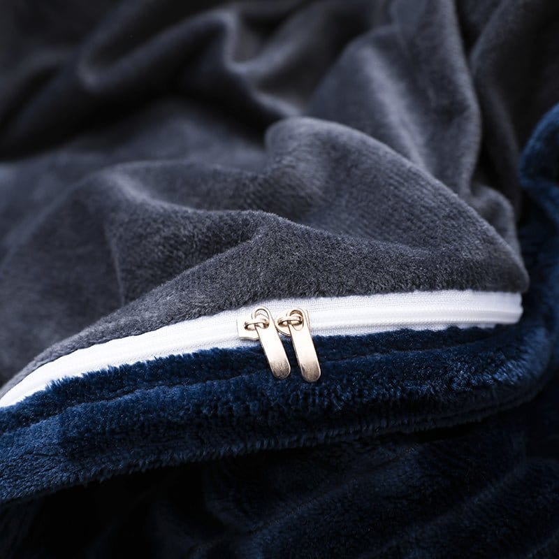 Blu marine Velluto - Drap Fodera / Copripiumino / Taies d'oreiller