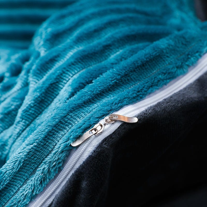 Blu turquoise Velluto - Drap Fodera / Copripiumino / Taies d'oreiller