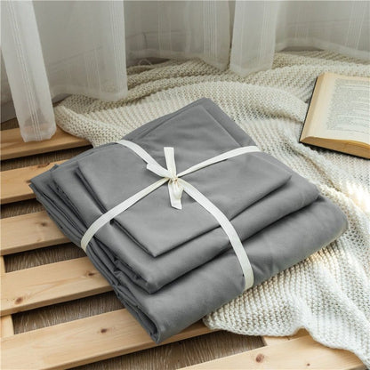 Grigio chiaro - Drap Fodera / Copripiumino / 2 taies d'oreiller