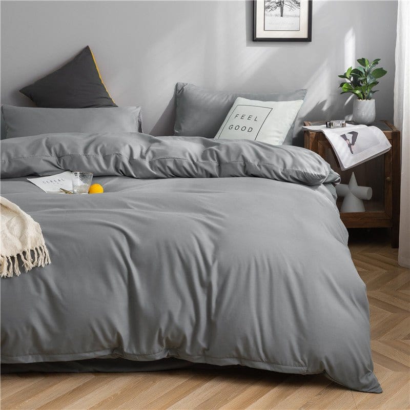 Grigio chiaro - Drap Fodera / Copripiumino / 2 taies d'oreiller