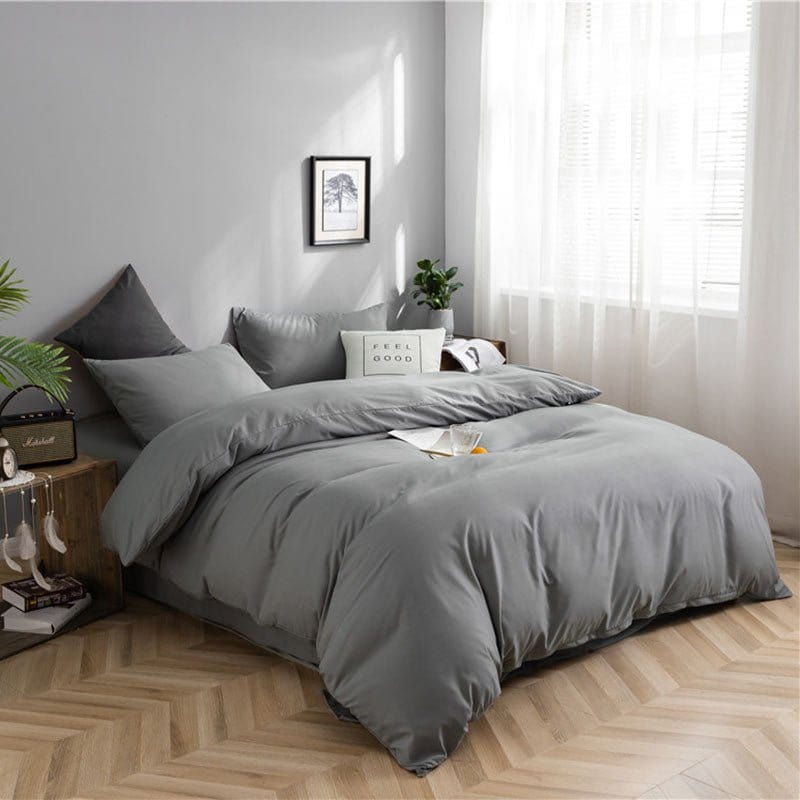 Grigio chiaro - Drap Fodera / Copripiumino / 2 taies d'oreiller