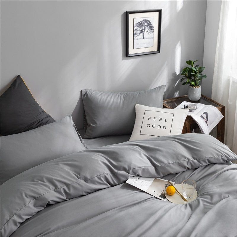 Grigio chiaro - Drap Fodera / Copripiumino / 2 taies d'oreiller