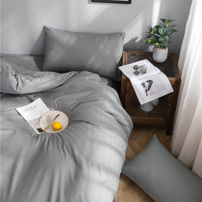 Grigio chiaro - Drap Fodera / Copripiumino / 2 taies d'oreiller