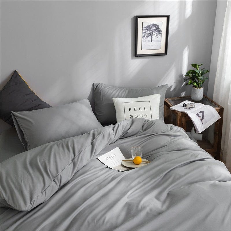 Grigio chiaro - Drap Fodera / Copripiumino / 2 taies d'oreiller