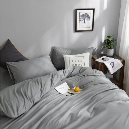 Grigio chiaro - Drap Fodera / Copripiumino / 2 taies d'oreiller