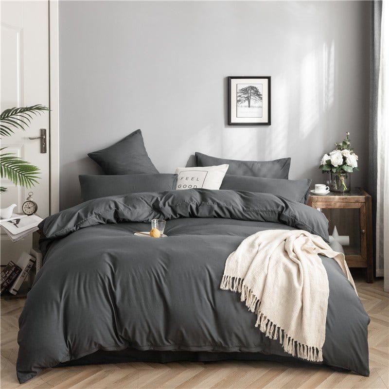 Grigio - Drap Fodera / Copripiumino / 2 taies d'oreiller