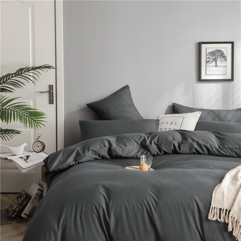 Grigio - Drap Fodera / Copripiumino / 2 taies d'oreiller