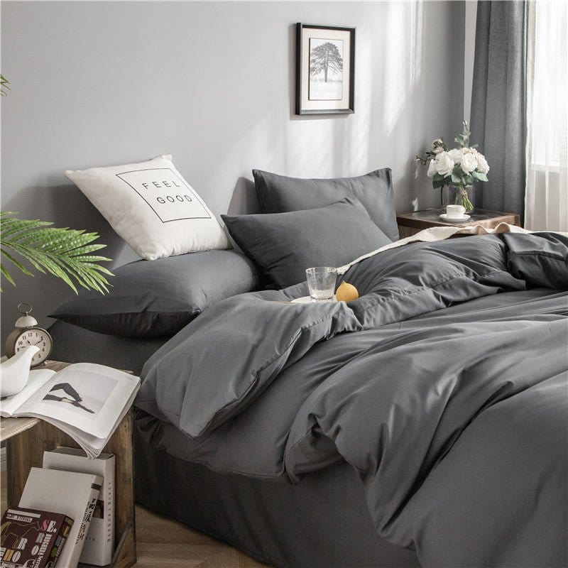 Grigio - Drap Fodera / Copripiumino / 2 taies d'oreiller