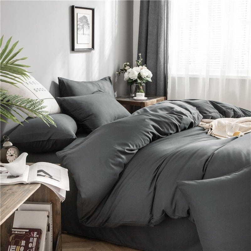 Grigio - Drap Fodera / Copripiumino / 2 taies d'oreiller
