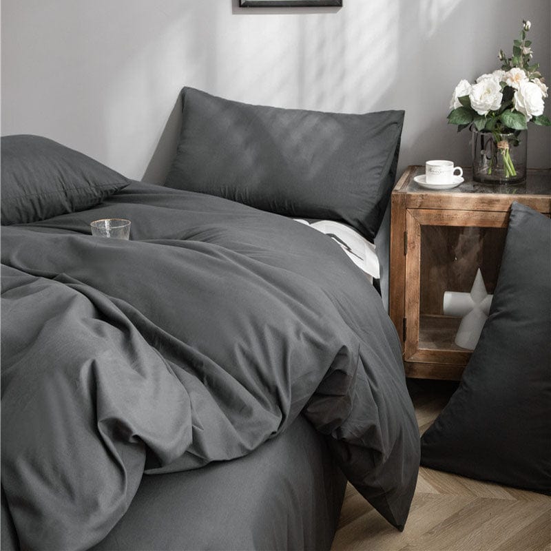 Grigio - Drap Fodera / Copripiumino / 2 taies d'oreiller