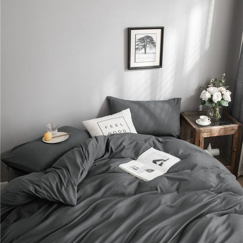Grigio - Drap Fodera / Copripiumino / 2 taies d'oreiller