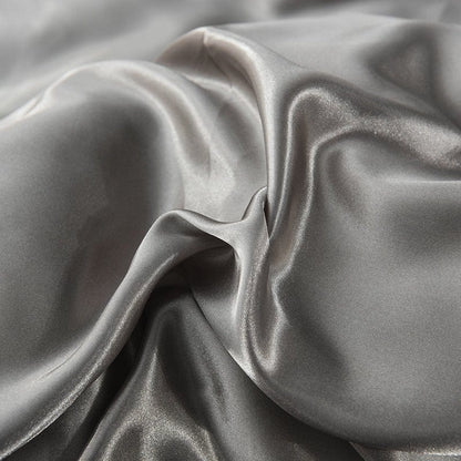 Grigio type satin - Drap Fodera / Copripiumino / 2 taies d'oreiller