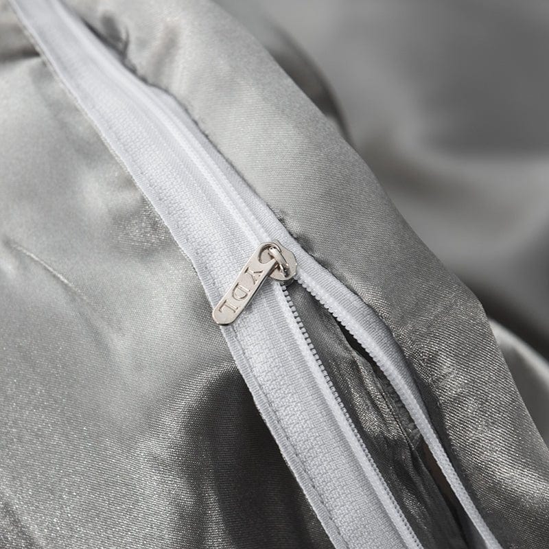 Grigio type satin - Drap Fodera / Copripiumino / 2 taies d'oreiller