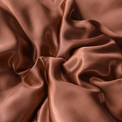 Marrone type satin - Drap Fodera / Copripiumino / 2 taies d'oreiller