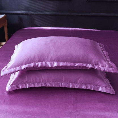 Mauve type satin - Drap Fodera / Copripiumino / 2 taies d'oreiller