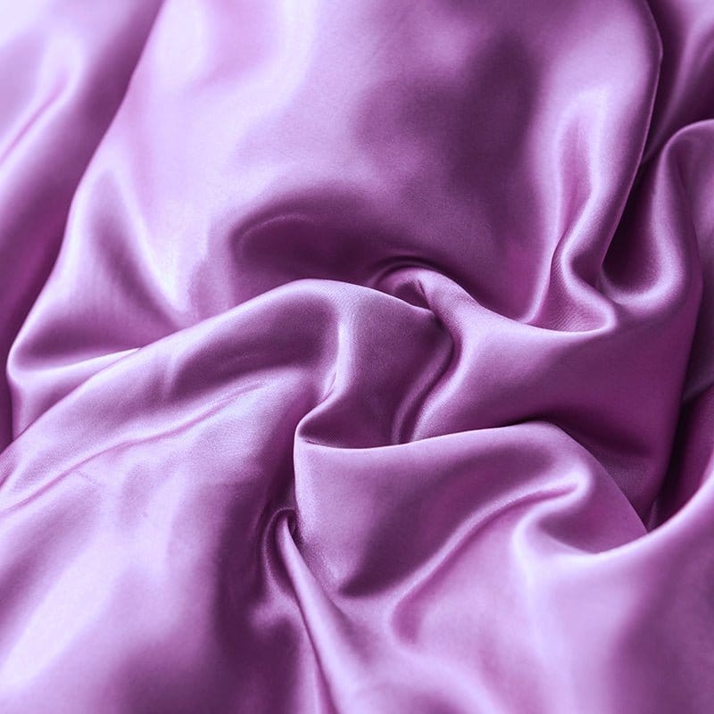 Mauve type satin - Drap Fodera / Copripiumino / 2 taies d'oreiller