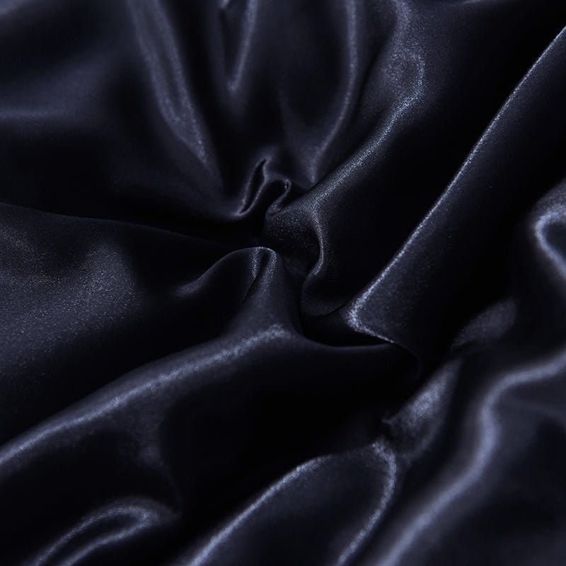 Nero type satin - Drap Fodera / Copripiumino / 2 taies d'oreiller