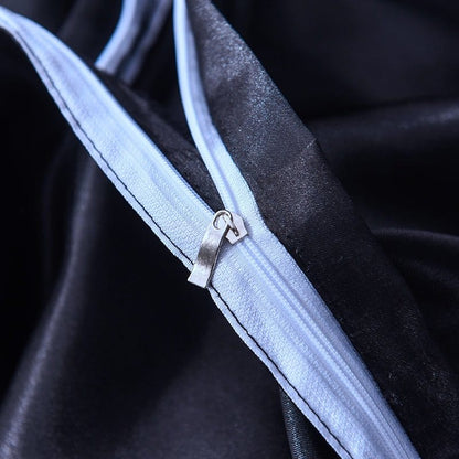 Nero type satin - Drap Fodera / Copripiumino / 2 taies d'oreiller