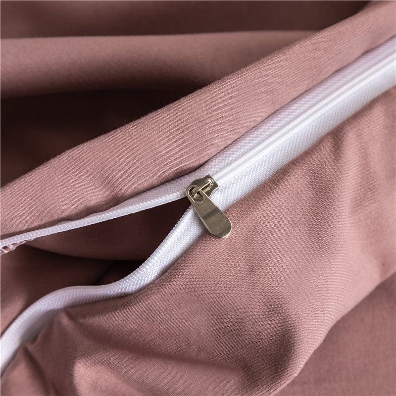 Rosa pêche - Drap Fodera / Copripiumino / 2 taies d'oreiller