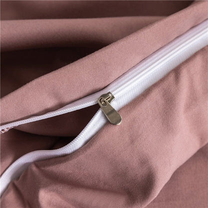 Rosa pêche - Drap Fodera / Copripiumino / 2 taies d'oreiller